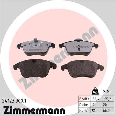 Otto Zimmermann 24123.900.1 Brake Pad Set, disc brake 241239001