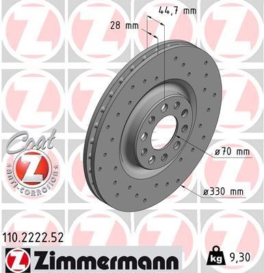 Otto Zimmermann 110.2222.52 Brake disk 110222252 110222252 Otto Zimmermann Brake disk