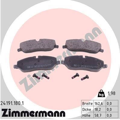 Otto Zimmermann 24191.180.1 Brake Pad Set, disc brake 241911801