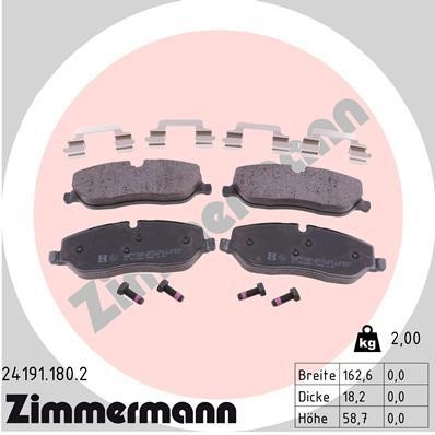 Otto Zimmermann 24191.180.2 Brake Pad Set, disc brake 241911802