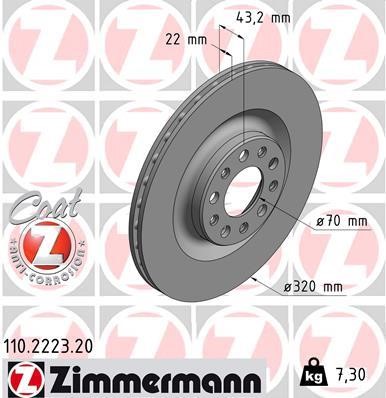 Otto Zimmermann 110.2223.20 Brake disk 110222320