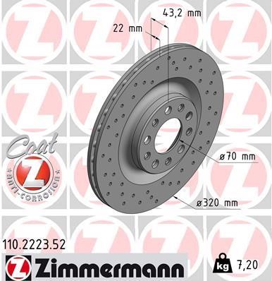 Otto Zimmermann 110.2223.52 Brake disk 110222352