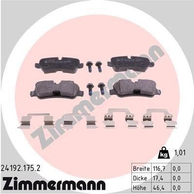 Otto Zimmermann 24192.175.2 Brake Pad Set, disc brake 241921752