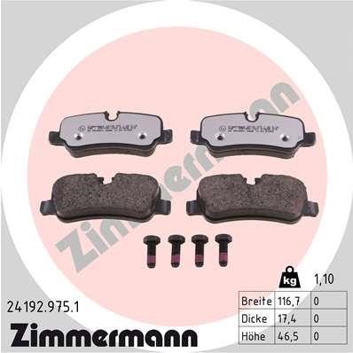 Otto Zimmermann 24192.975.1 Brake Pad Set, disc brake 241929751