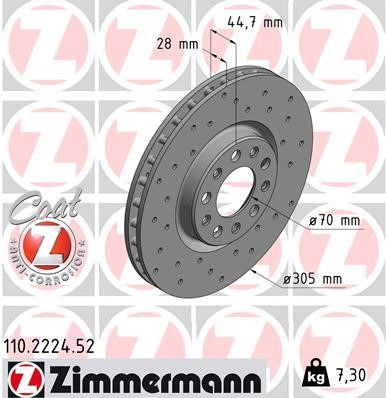 Otto Zimmermann 110.2224.52 Brake disk 110222452