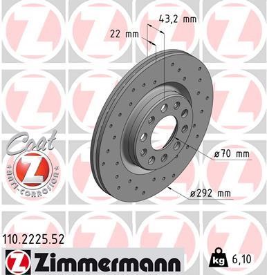 Otto Zimmermann 110.2225.52 Brake disk 110222552