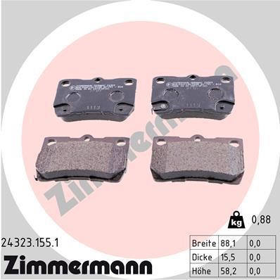 Otto Zimmermann 24323.155.1 Brake Pad Set, disc brake 243231551
