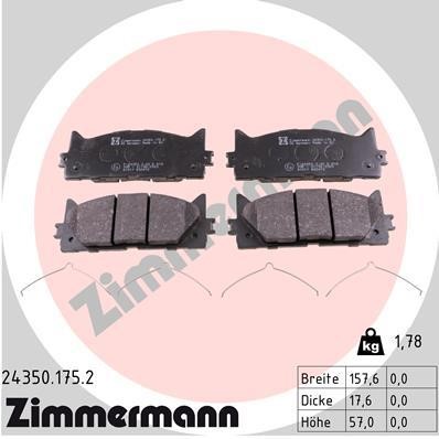 Otto Zimmermann 24350.175.2 Brake Pad Set, disc brake 243501752