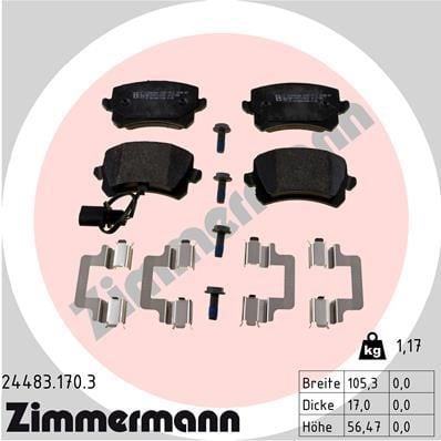 Otto Zimmermann 24483.170.3 Brake Pad Set, disc brake 244831703