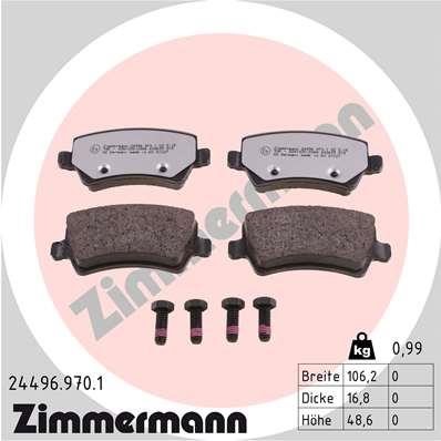 Otto Zimmermann 24496.970.1 Brake Pad Set, disc brake 244969701