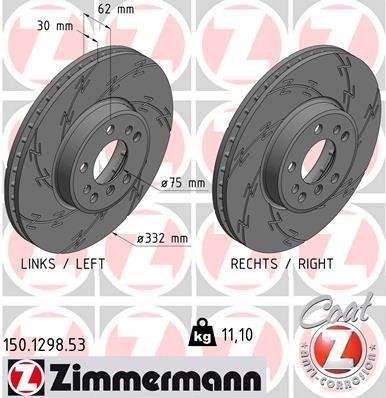 Otto Zimmermann 150.1298.53 Brake disc 150129853