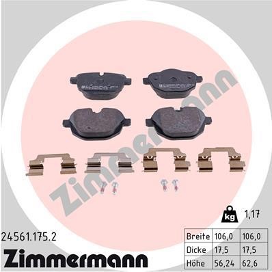 Otto Zimmermann 24561.175.2 Brake Pad Set, disc brake 245611752