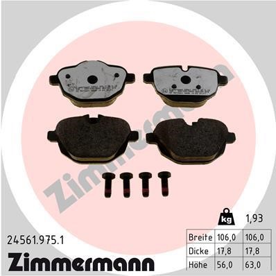 Otto Zimmermann 24561.975.1 Brake Pad Set, disc brake 245619751