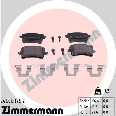 Otto Zimmermann 24606.175.2 Brake Pad Set, disc brake 246061752