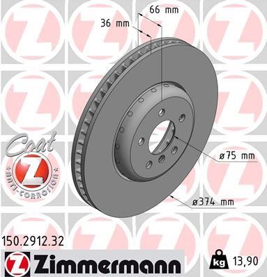 Otto Zimmermann 150.2912.32 Brake disk 150291232