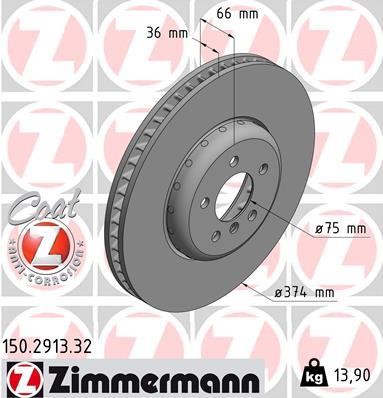 Otto Zimmermann 150.2913.32 Brake disk 150291332