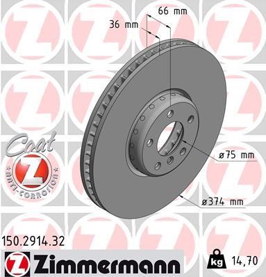 Otto Zimmermann 150.2914.32 Brake disk 150291432