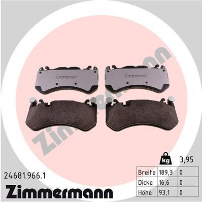 Otto Zimmermann 24681.966.1 Brake Pad Set, disc brake 246819661