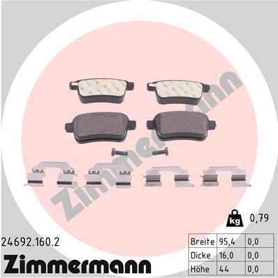 Otto Zimmermann 24692.160.2 Brake Pad Set, disc brake 246921602