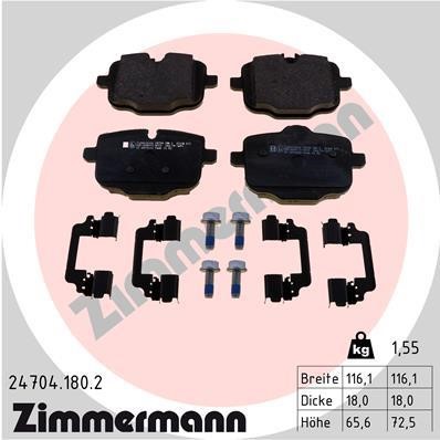 Otto Zimmermann 24704.180.2 Brake Pad Set, disc brake 247041802