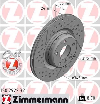 Otto Zimmermann 150.2922.32 Brake disk 150292232