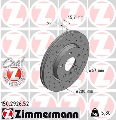 Otto Zimmermann 150.2926.52 Brake disc 150292652