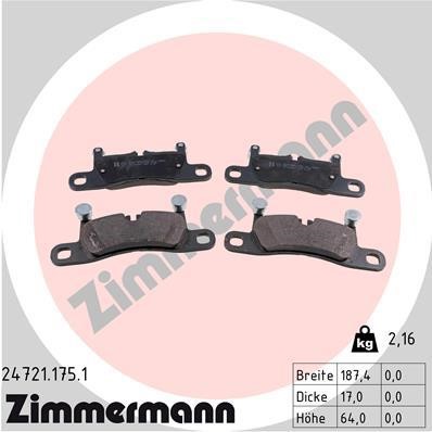 Otto Zimmermann 24721.175.1 Brake Pad Set, disc brake 247211751