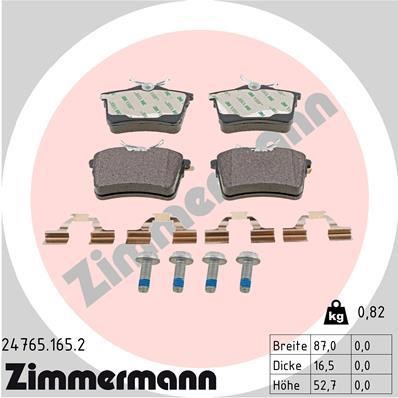Otto Zimmermann 24765.165.2 Brake Pad Set, disc brake 247651652