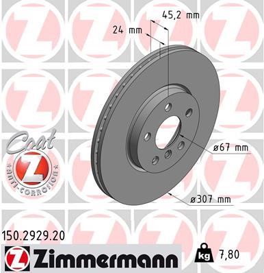 Otto Zimmermann 150.2929.20 Brake disc 150292920