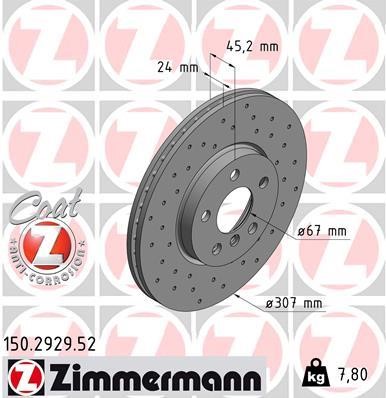 Otto Zimmermann 150.2929.52 Brake disc 150292952