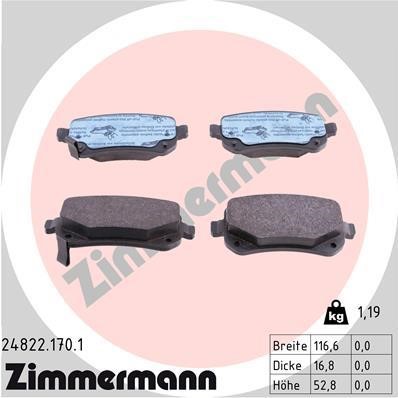 Otto Zimmermann 24822.170.1 Brake Pad Set, disc brake 248221701