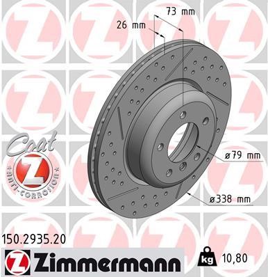 Otto Zimmermann 150.2935.20 Front brake disc ventilated 150293520