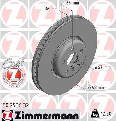 Otto Zimmermann 150.2936.32 Brake disk 150293632