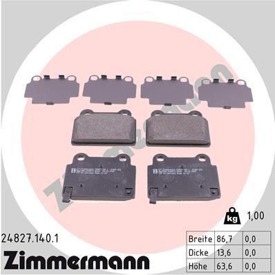 Otto Zimmermann 24827.140.1 Brake Pad Set, disc brake 248271401