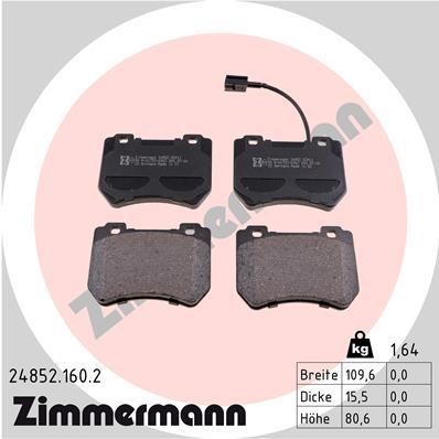 Otto Zimmermann 24852.160.2 Brake Pad Set, disc brake 248521602