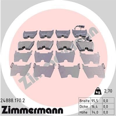 Otto Zimmermann 24888.170.2 Brake Pad Set, disc brake 248881702