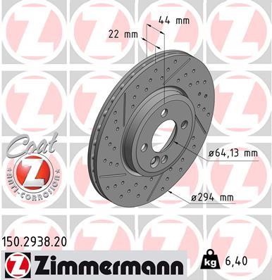 Brake disc Otto Zimmermann 150.2938.20