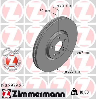 Otto Zimmermann 150.2939.20 Brake disc 150293920