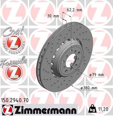 Otto Zimmermann 150.2940.70 Front brake disc ventilated 150294070