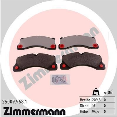 Otto Zimmermann 25007.968.1 Brake Pad Set, disc brake 250079681