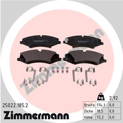 Otto Zimmermann 25022.185.2 Brake Pad Set, disc brake 250221852