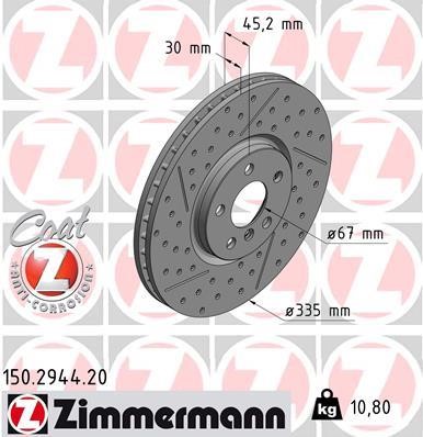 Otto Zimmermann 150.2944.20 Brake disc 150294420