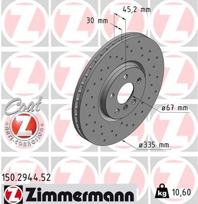 Otto Zimmermann 150.2944.52 Brake disk 150294452