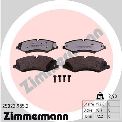 Otto Zimmermann 25022.985.2 Brake Pad Set, disc brake 250229852