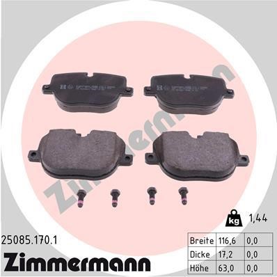 Otto Zimmermann 25085.170.1 Brake Pad Set, disc brake 250851701