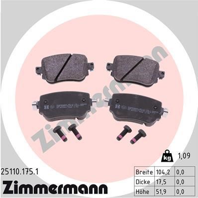 Otto Zimmermann 25110.175.1 Brake Pad Set, disc brake 251101751