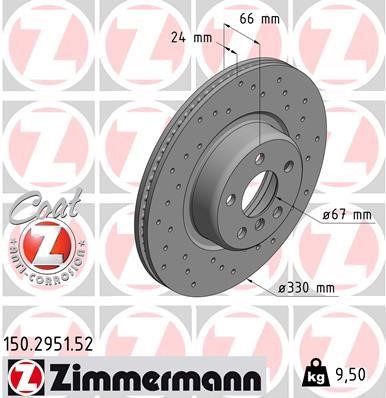 Otto Zimmermann 150.2951.52 Brake disc 150295152