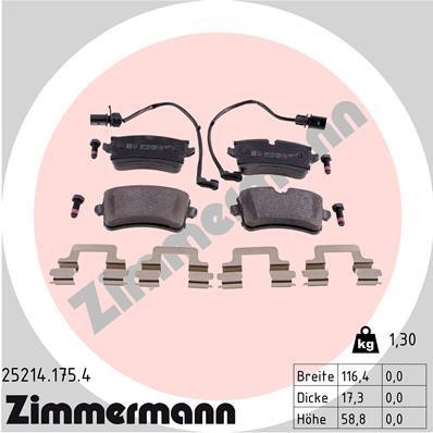 Otto Zimmermann 25214.175.4 Brake Pad Set, disc brake 252141754