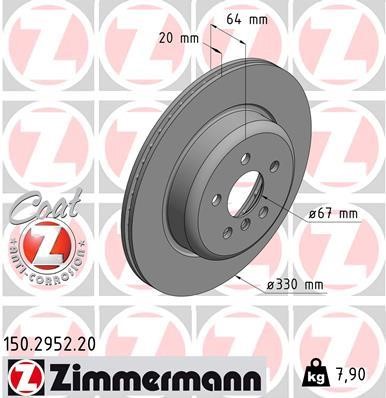 Otto Zimmermann 150.2952.20 Disc brake rear left ventilated 150295220