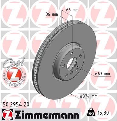 Otto Zimmermann 150.2954.20 Brake disk 150295420